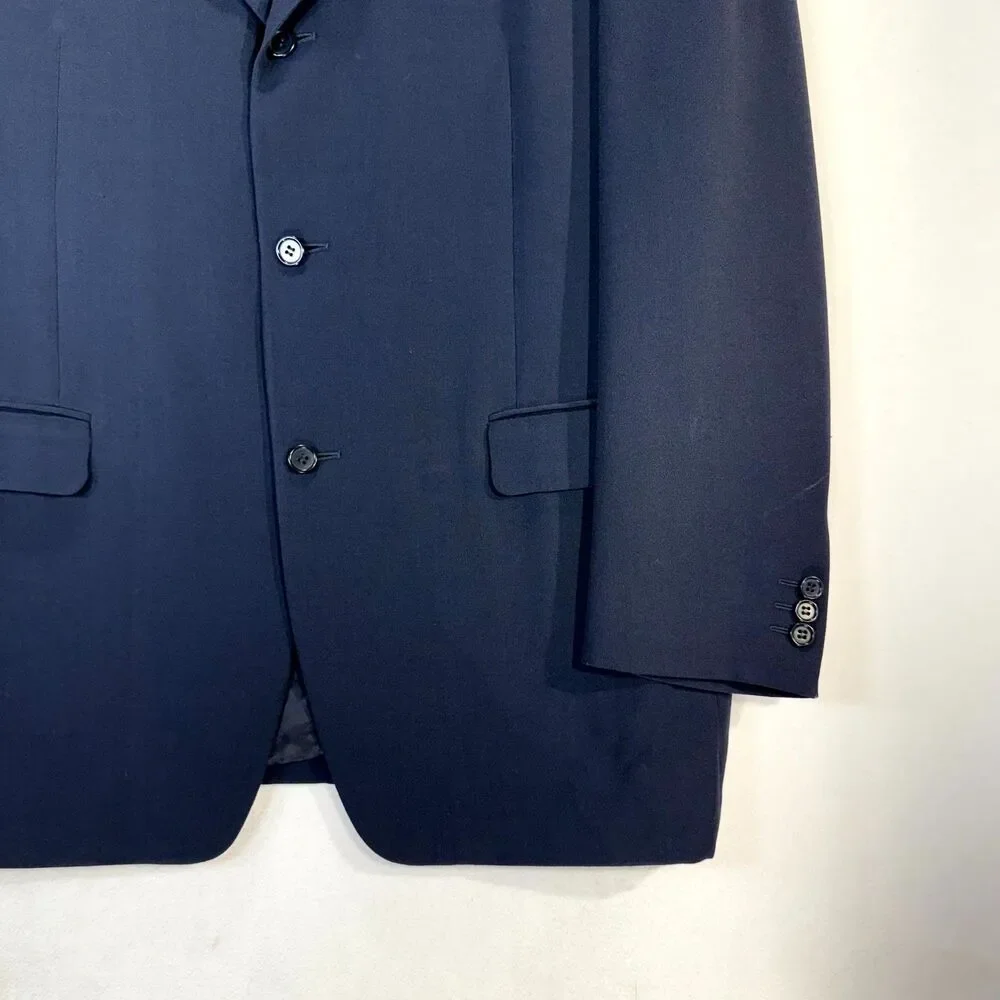 CANALI Proposta Mens Navy Blue Wool Blazer Jacket‎ Made in Italy Size 54 L